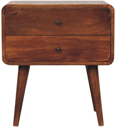 Artisan - Large Curved Chestnut Bedside