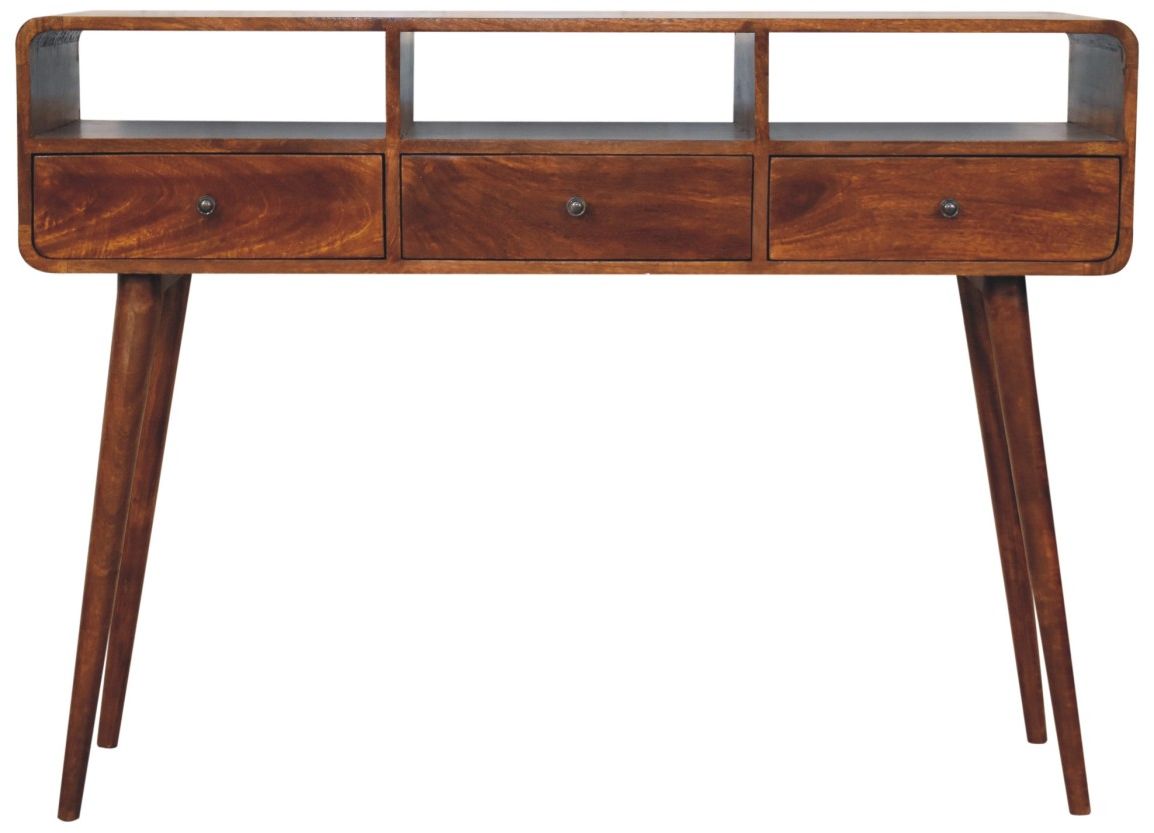 Artisan - Triple Curved Chestnut Console Table