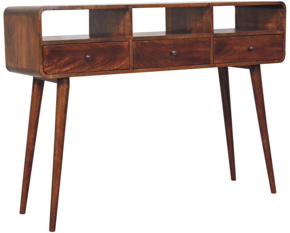 Artisan - Triple Curved Chestnut Console Table