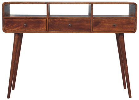 Artisan - Triple Curved Chestnut Console Table