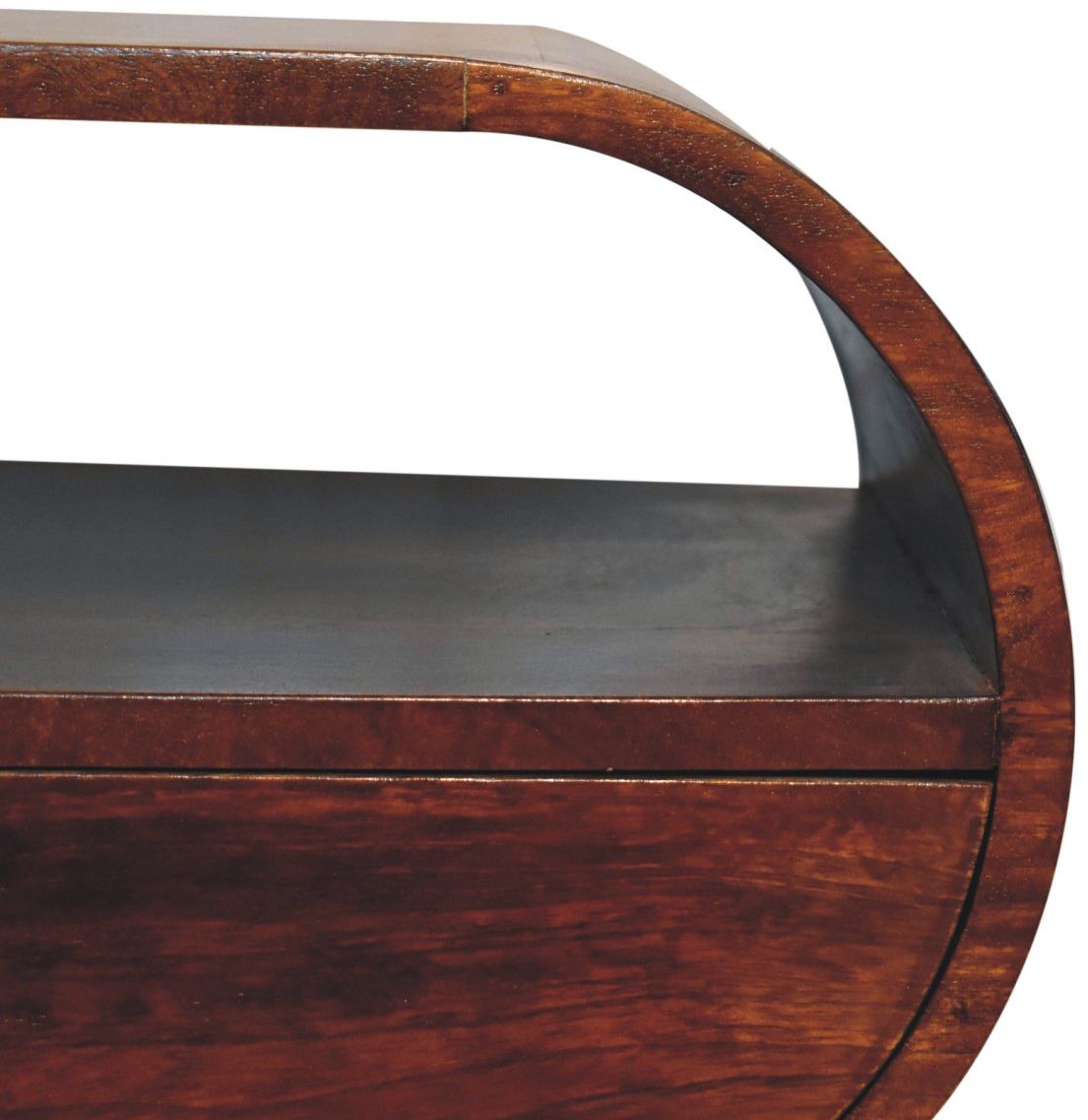 Artisan - Large Chestnut Circular Open Bedside