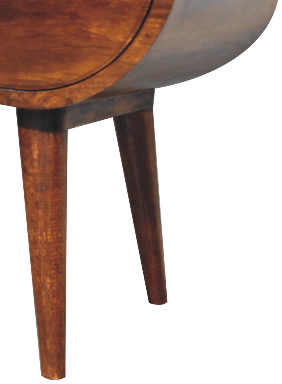 Artisan - Large Chestnut Circular Open Bedside