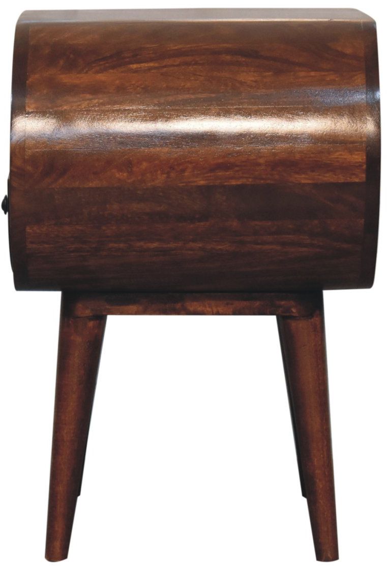 Artisan - Large Chestnut Circular Open Bedside