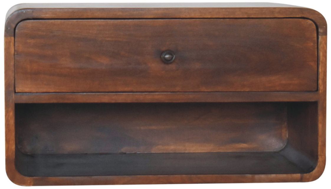 Artisan - Large Chestnut Curve Floating Bedside