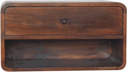 Artisan - Large Chestnut Curve Floating Bedside