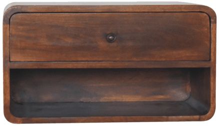 Artisan - Large Chestnut Curve Floating Bedside