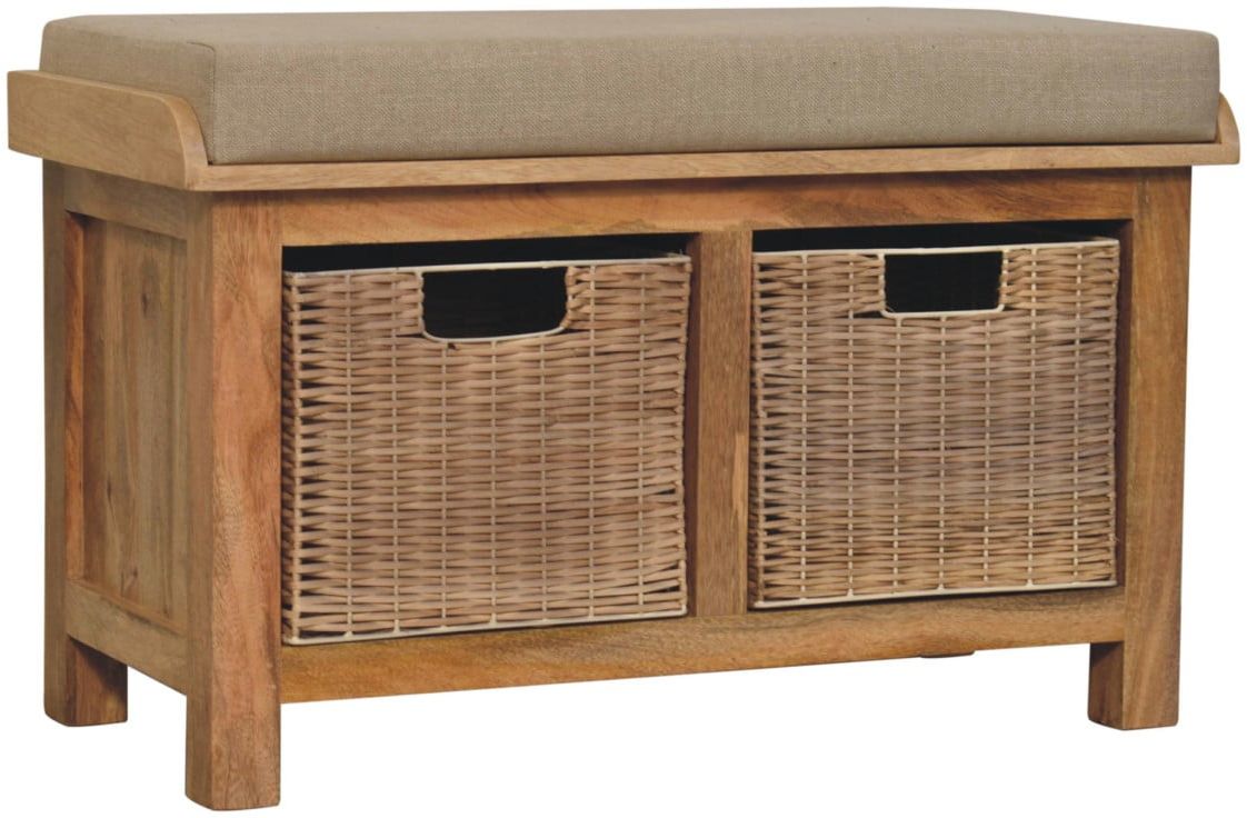 Artisan - Rattan Basket Linen Bench