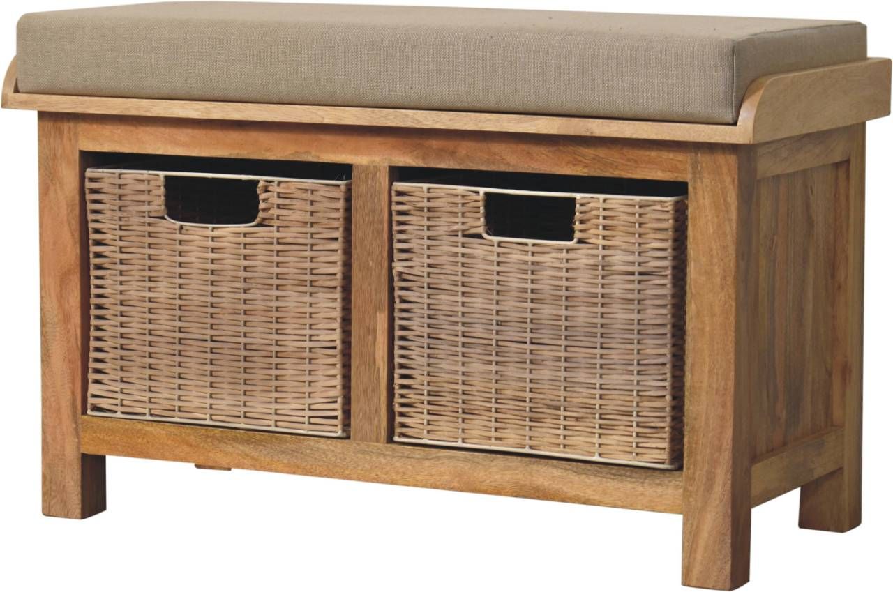 Artisan - Rattan Basket Linen Bench
