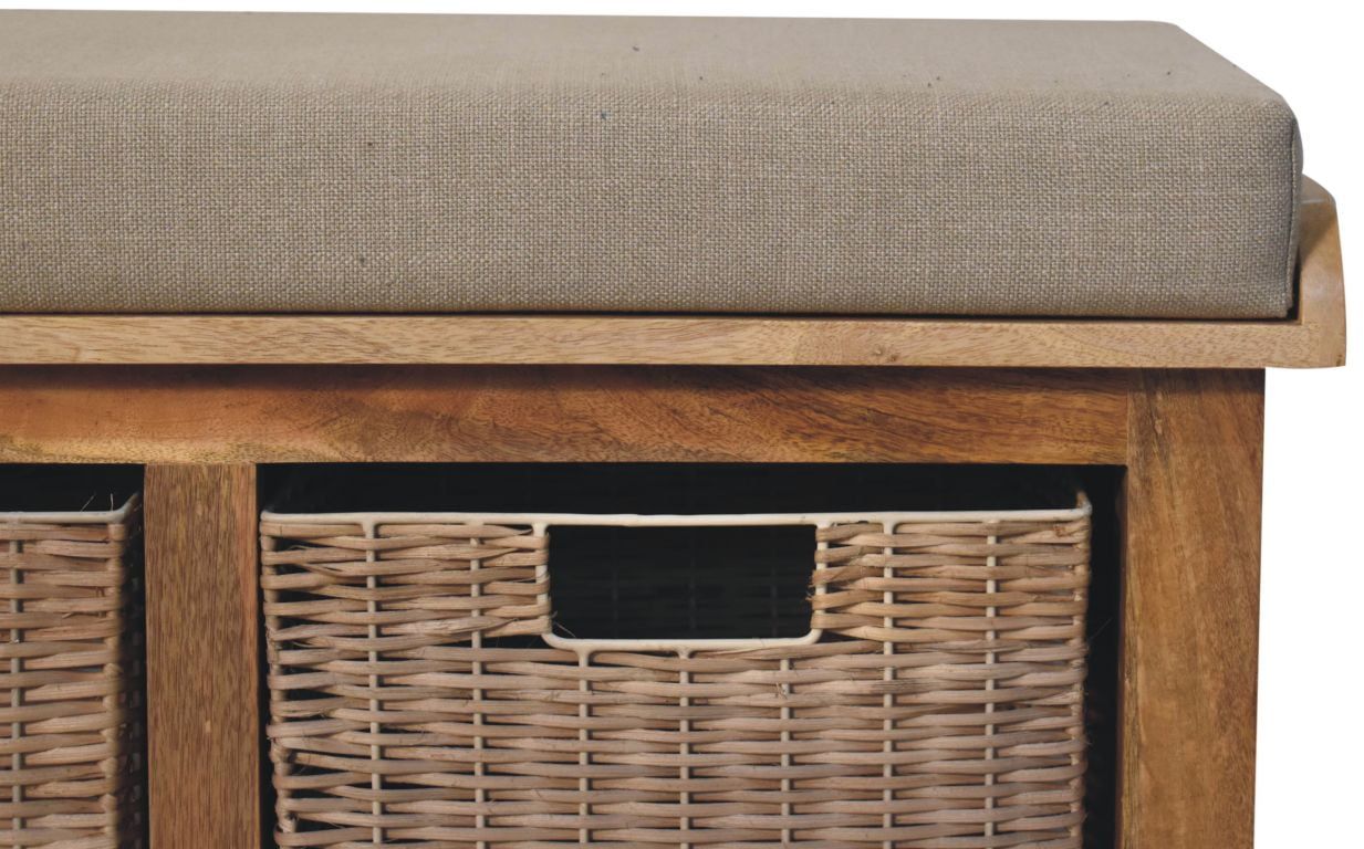 Artisan - Rattan Basket Linen Bench