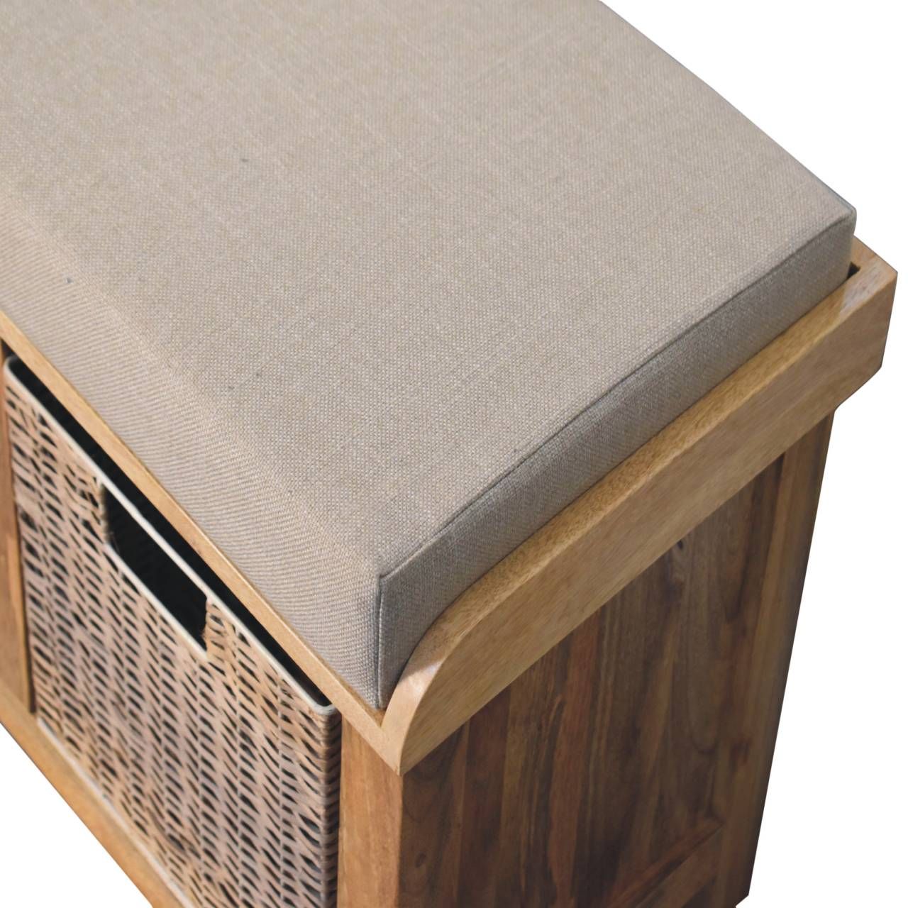 Artisan - Rattan Basket Linen Bench