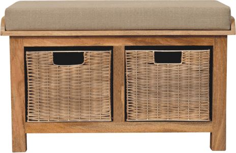 Artisan - Rattan Basket Linen Bench