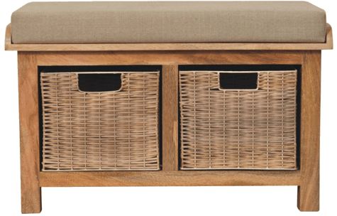 Artisan - Rattan Basket Linen Bench