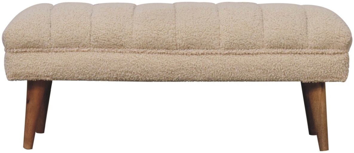 Artisan - Cream Boucle Puffer Bench