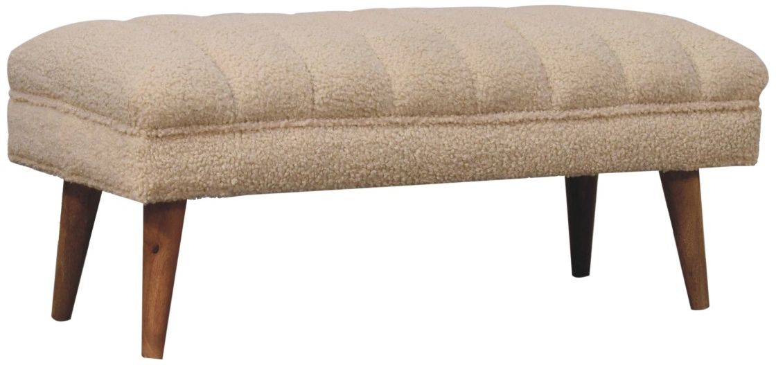 Artisan - Cream Boucle Puffer Bench