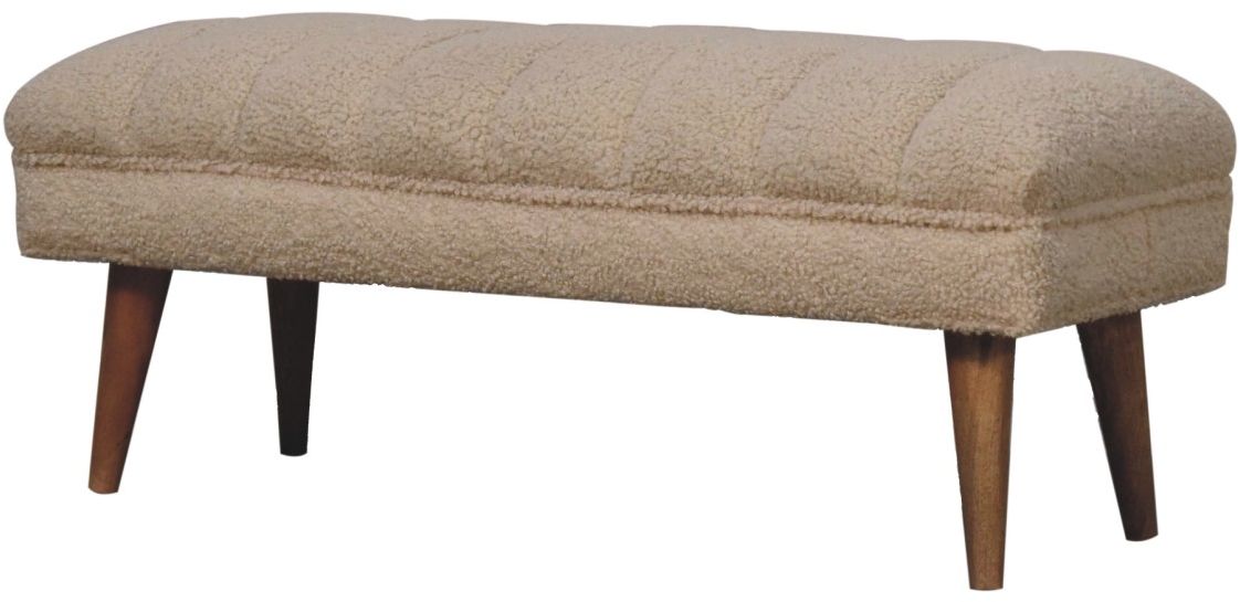 Artisan - Cream Boucle Puffer Bench
