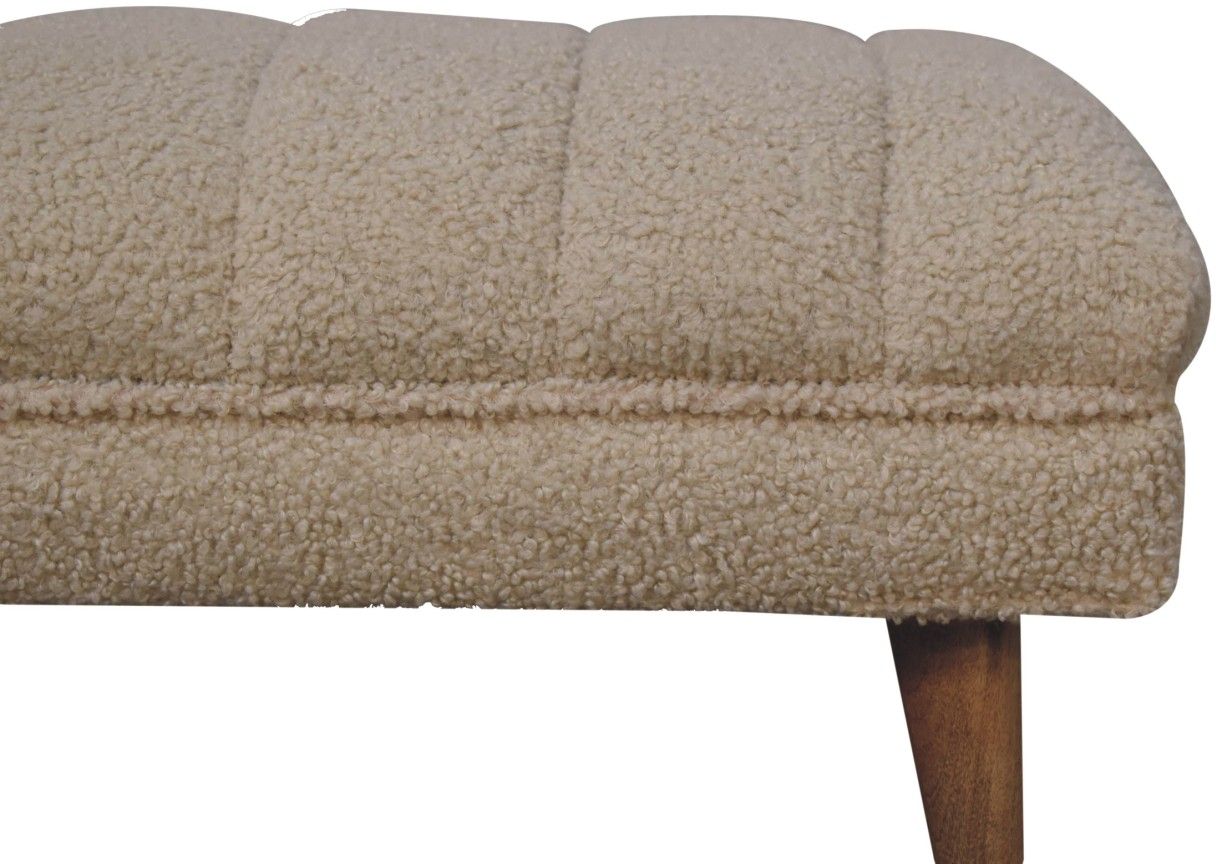 Artisan - Cream Boucle Puffer Bench