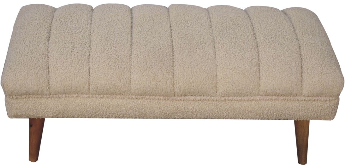 Artisan - Cream Boucle Puffer Bench