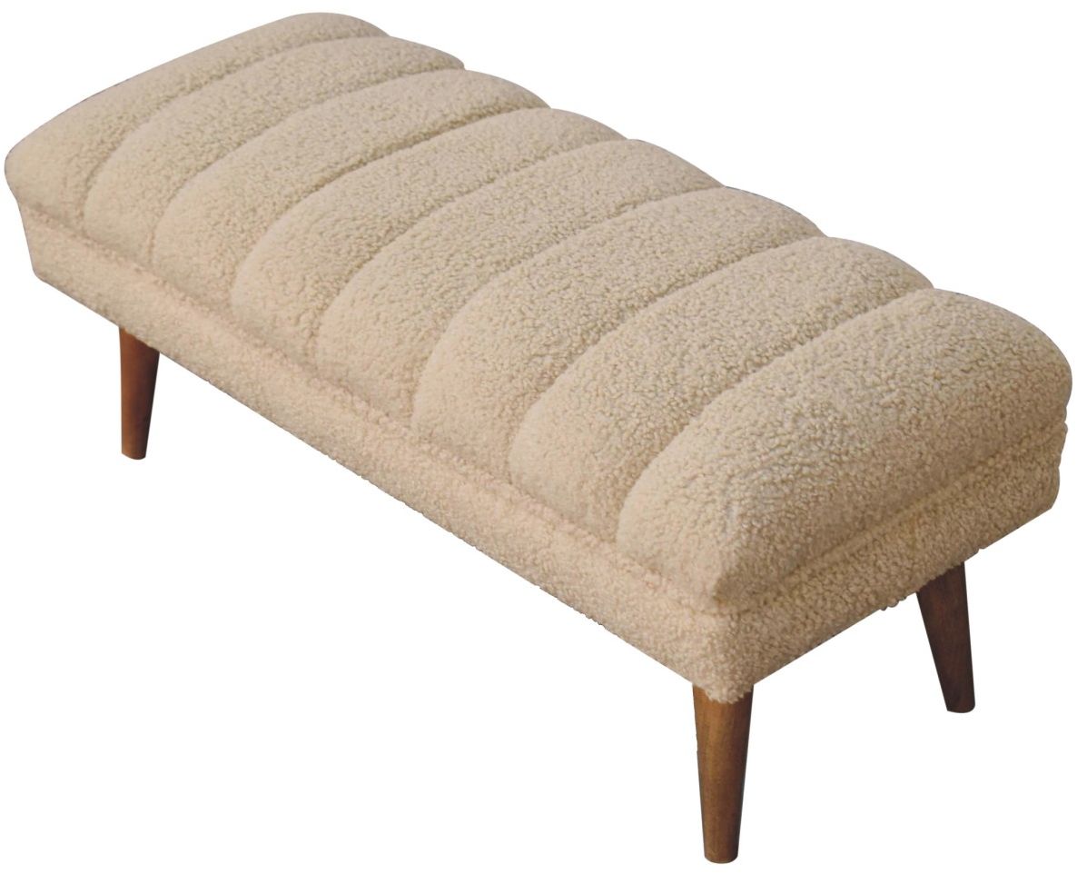Artisan - Cream Boucle Puffer Bench