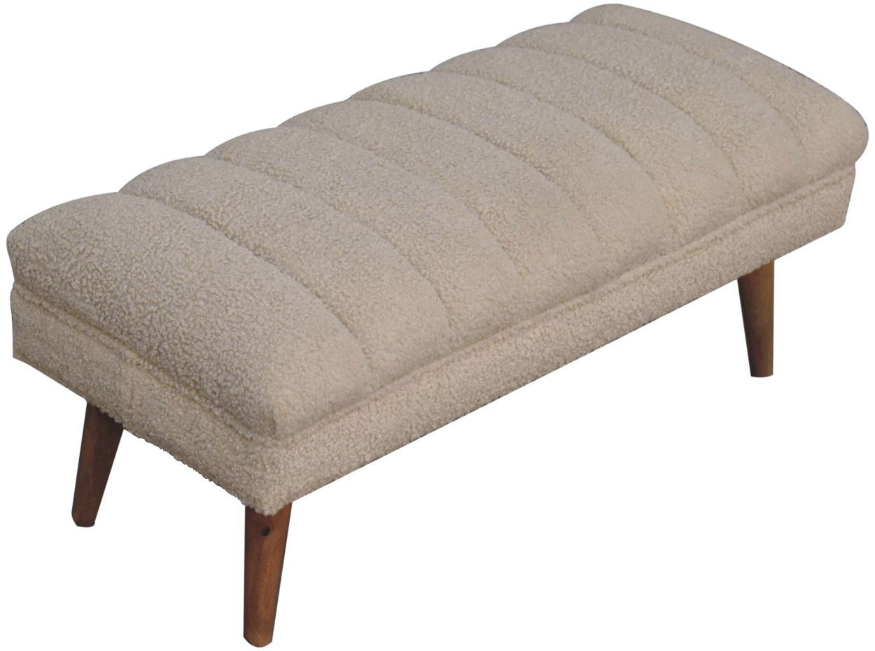Artisan - Cream Boucle Puffer Bench