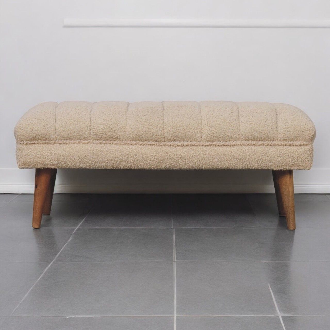 Artisan - Cream Boucle Puffer Bench