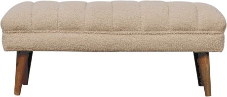 Artisan - Cream Boucle Puffer Bench
