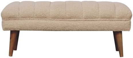 Artisan - Cream Boucle Puffer Bench