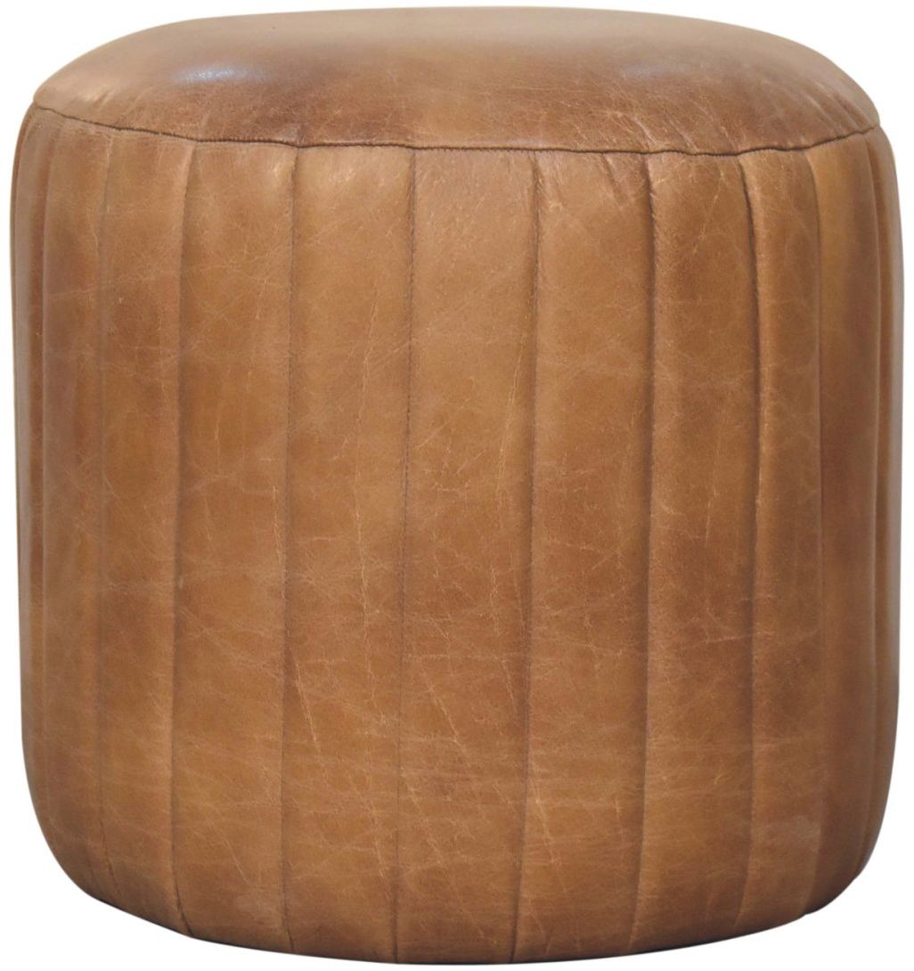 Artisan - Buffalo Leather Boucle Footstool