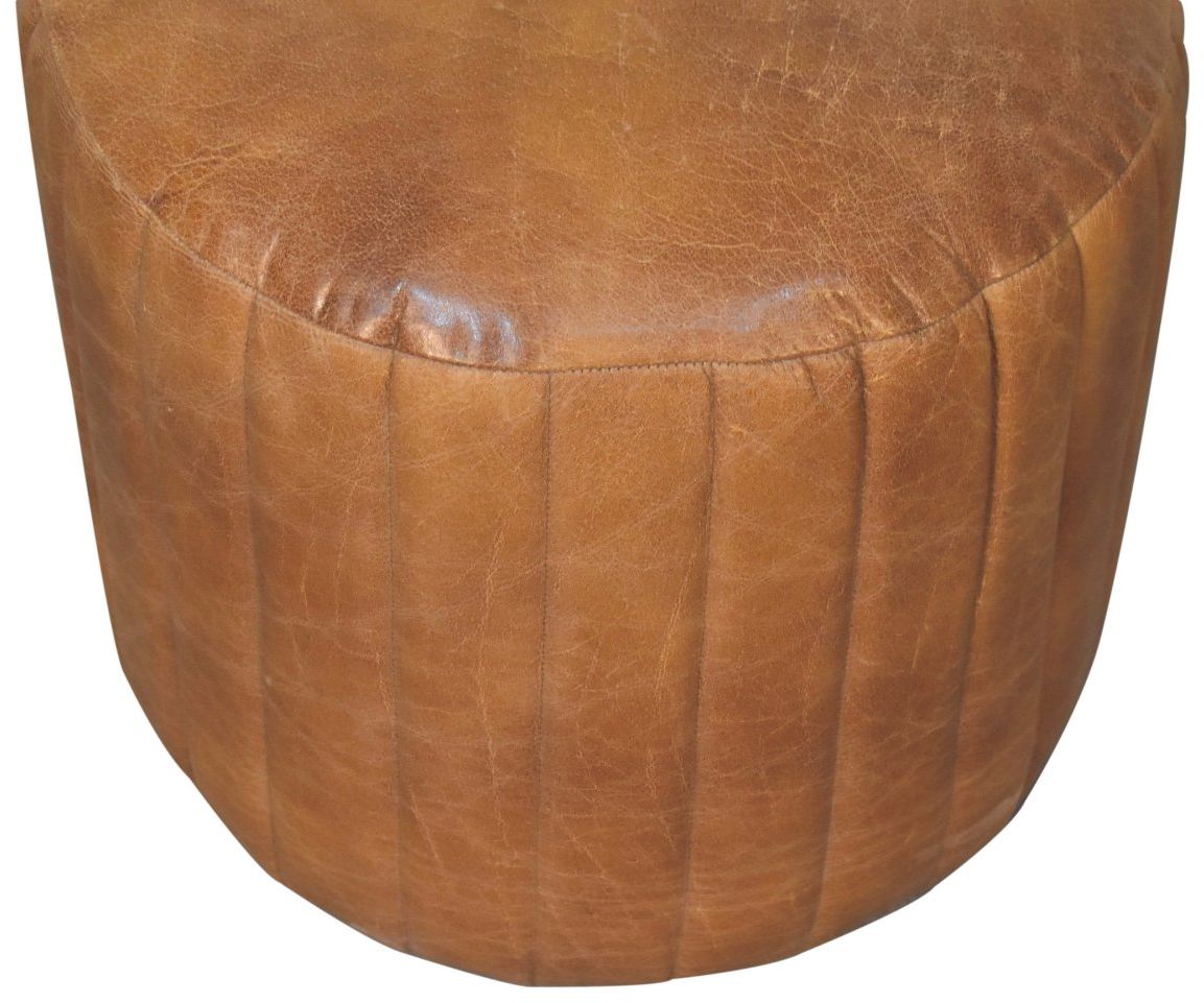 Artisan - Buffalo Leather Boucle Footstool