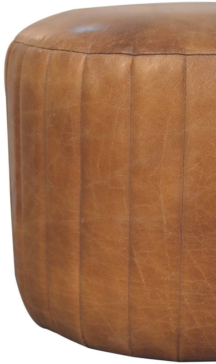 Artisan - Buffalo Leather Boucle Footstool
