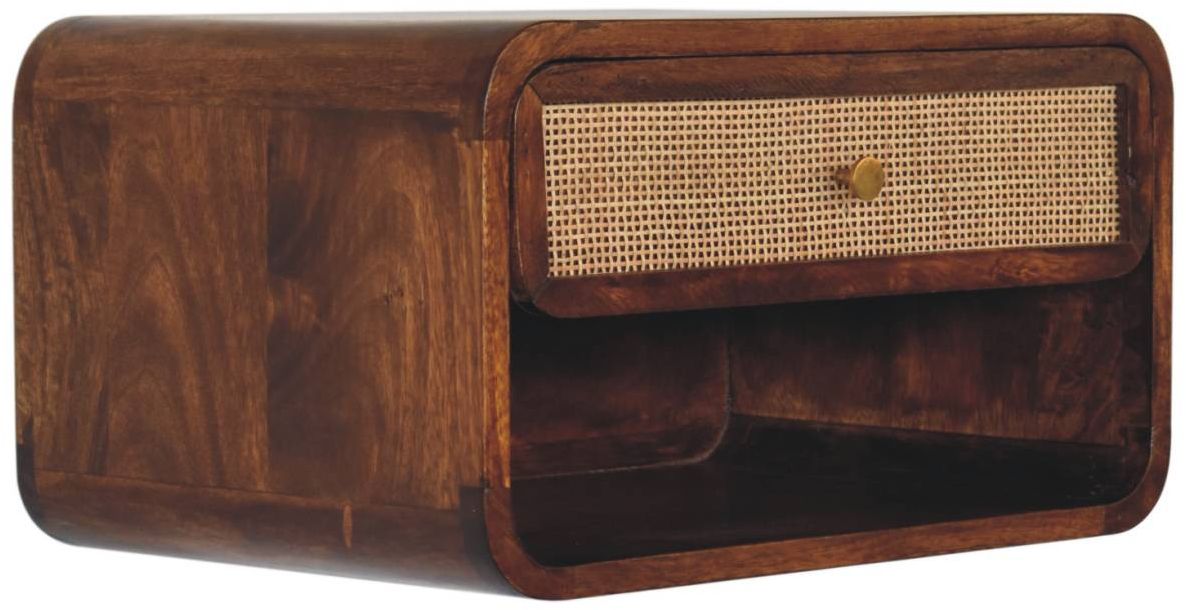 Artisan - Chestnut Wall Mounted Open Woven Bedside