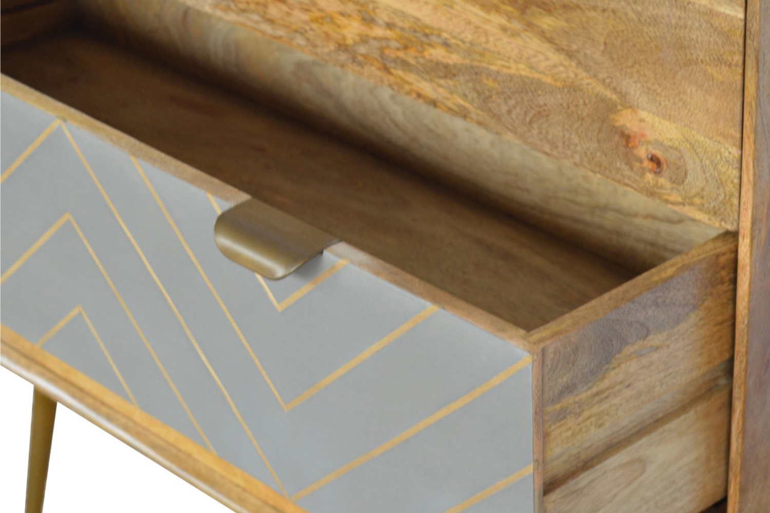 Artisan - Inlay Chest in Sleek Cement Brass