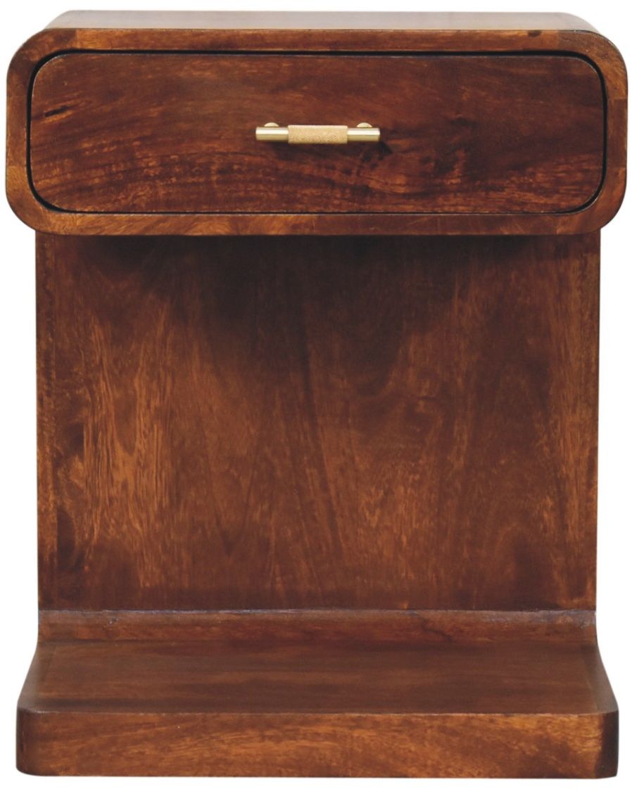 Artisan - Chestnut T-Bar Rounded Bedside