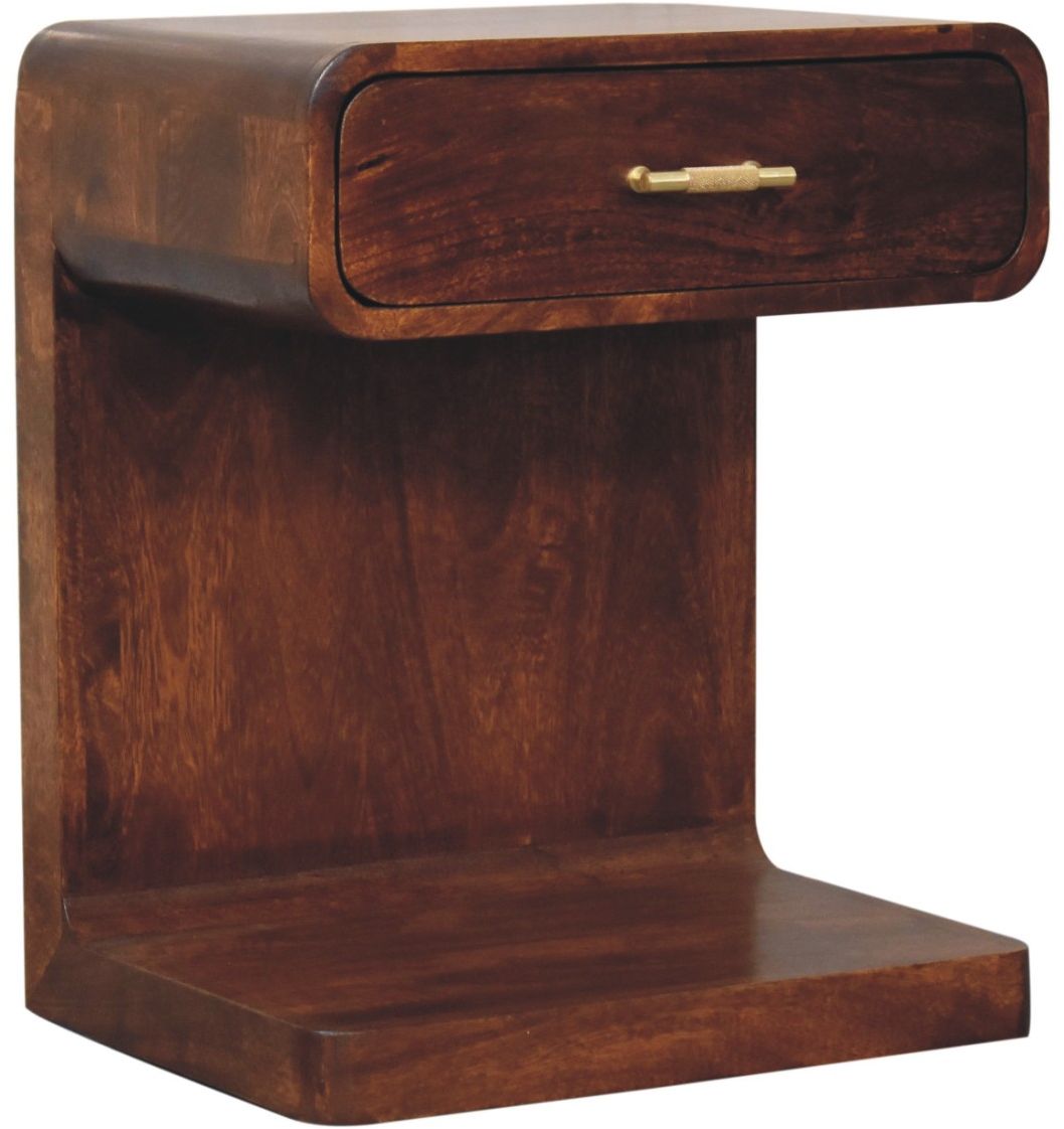 Artisan - Chestnut T-Bar Rounded Bedside