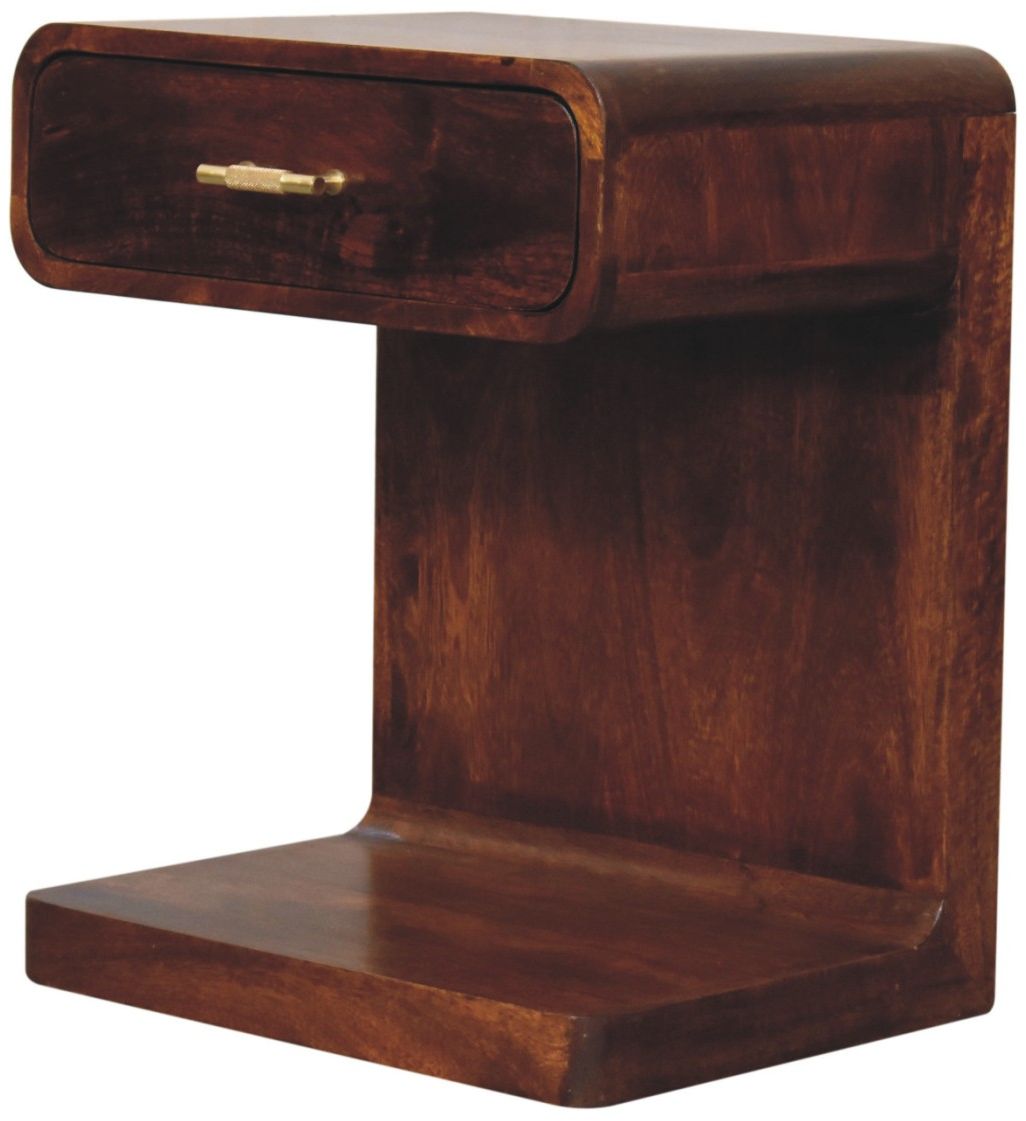 Artisan - Chestnut T-Bar Rounded Bedside