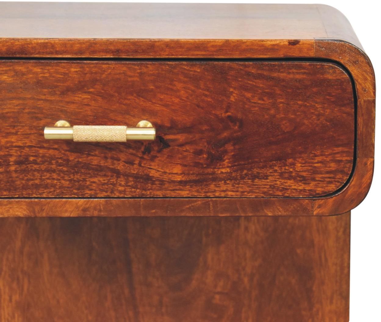 Artisan - Chestnut T-Bar Rounded Bedside