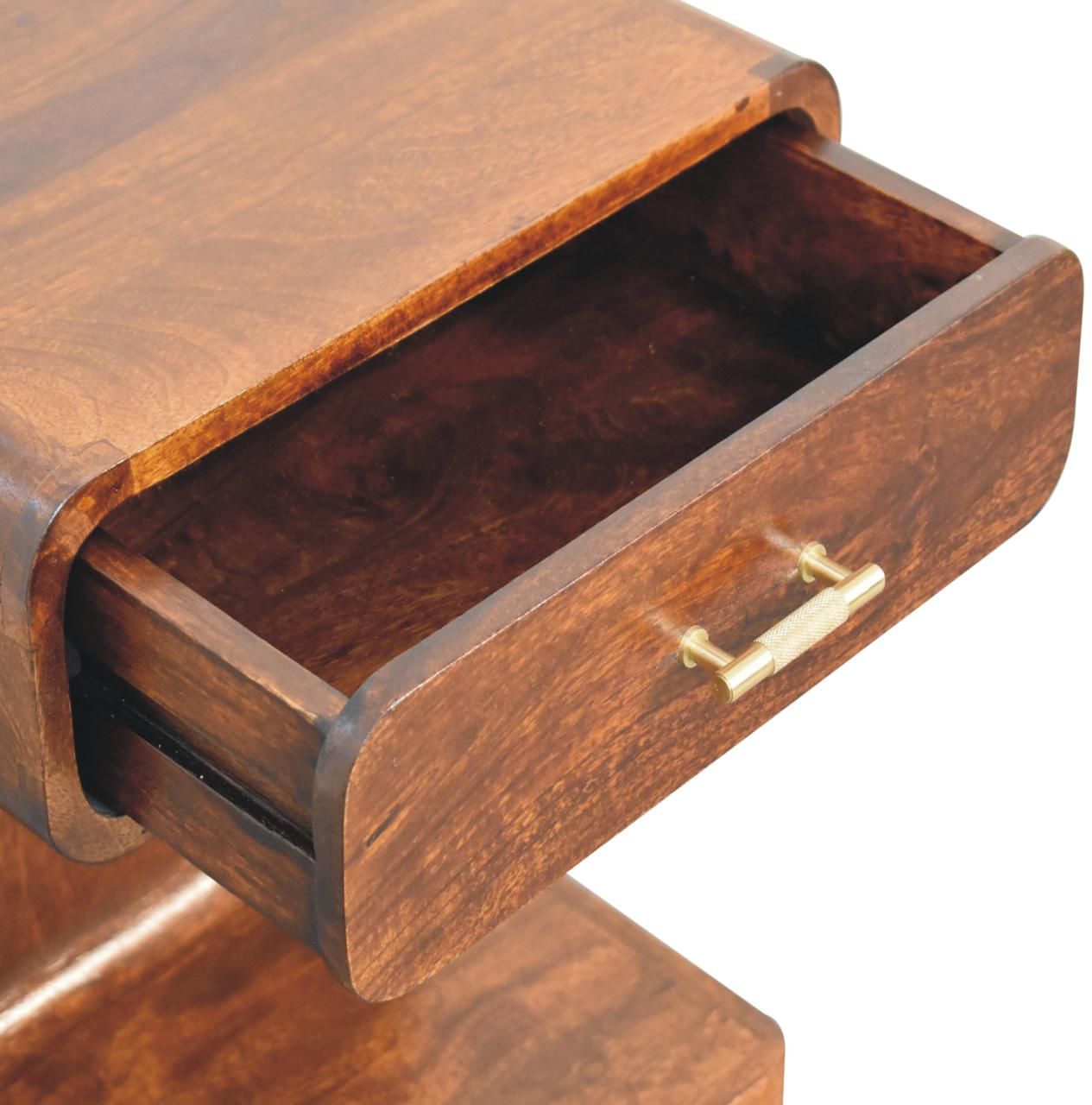 Artisan - Chestnut T-Bar Rounded Bedside