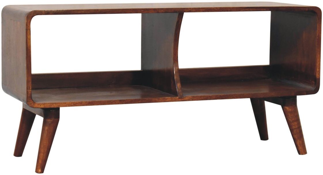 Artisan - Curved Chestnut Double Slot Media Unit