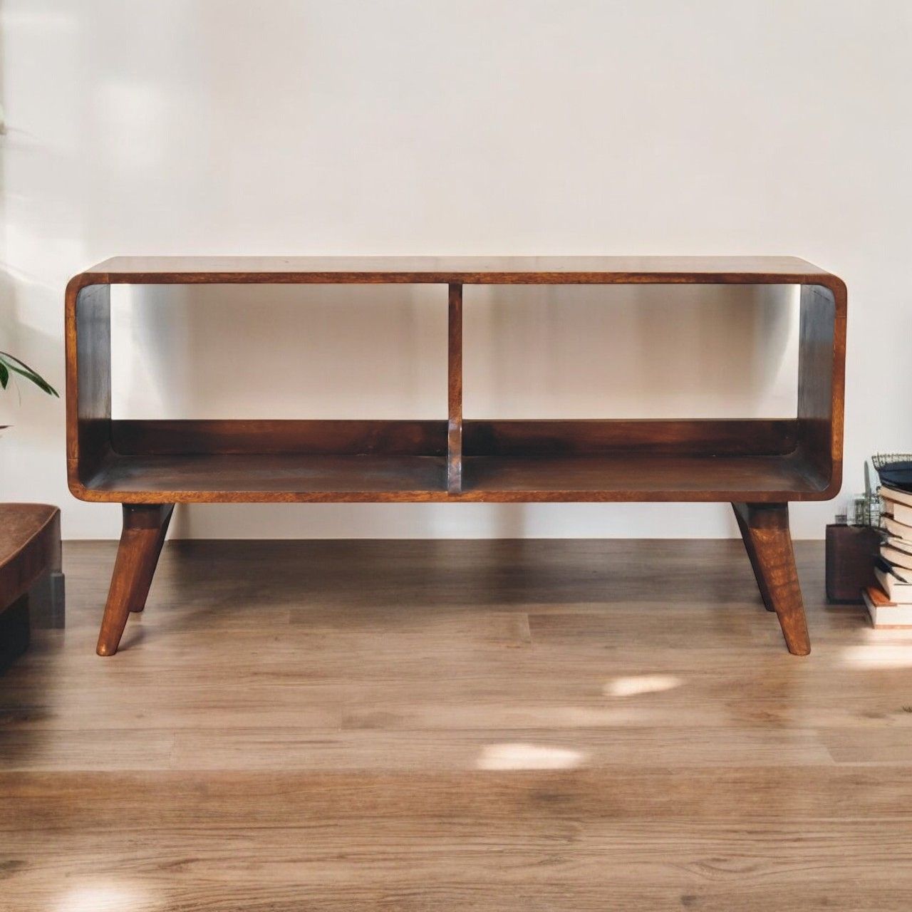 Artisan - Curved Chestnut Double Slot Media Unit