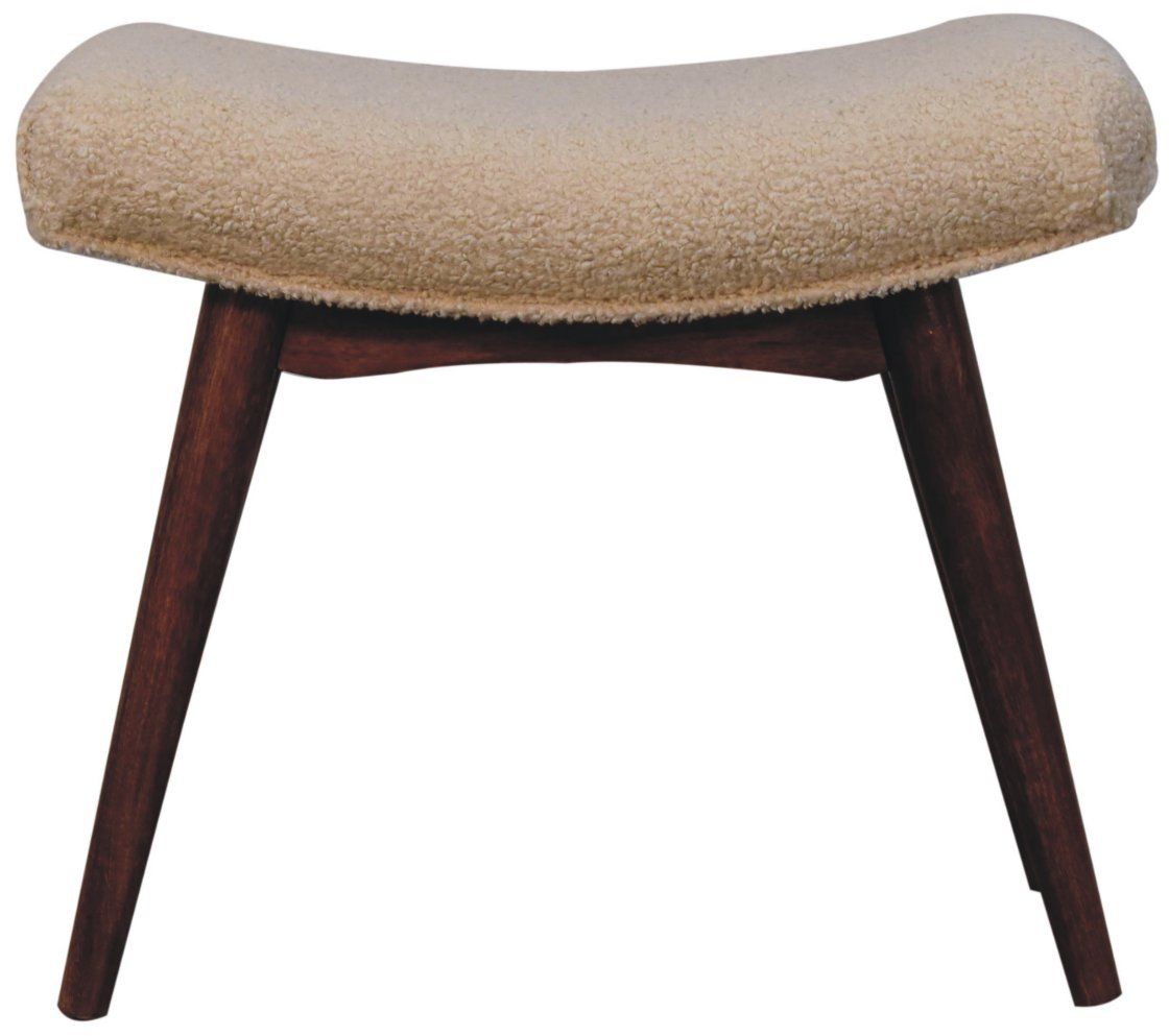 Artisan - Honey Caramel Boucle Cream Curved Bench