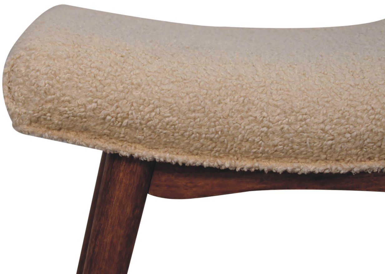 Artisan - Honey Caramel Boucle Cream Curved Bench