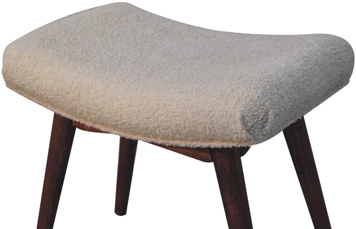 Artisan - Honey Caramel Boucle Cream Curved Bench
