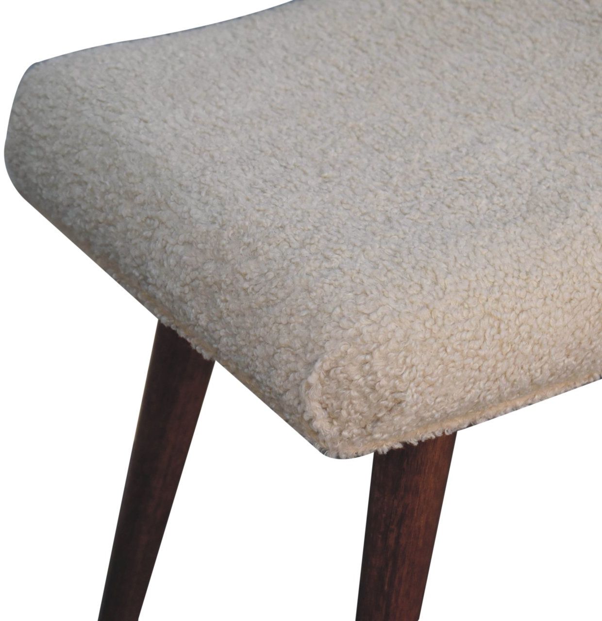 Artisan - Honey Caramel Boucle Cream Curved Bench