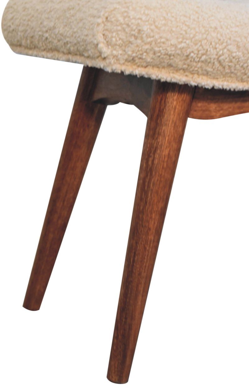 Artisan - Honey Caramel Boucle Cream Curved Bench