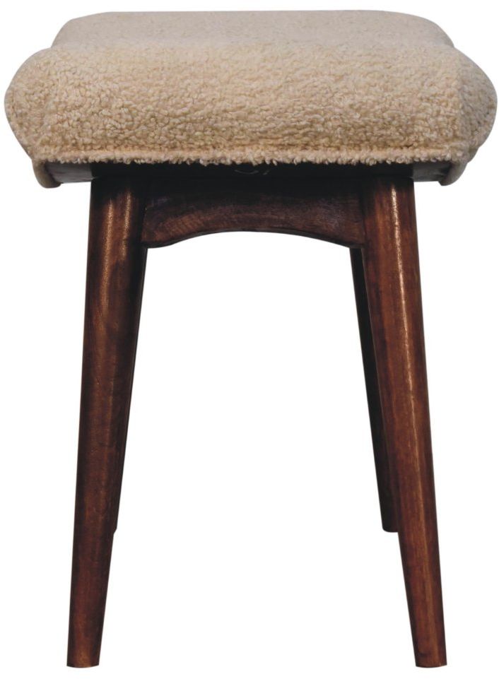Artisan - Honey Caramel Boucle Cream Curved Bench