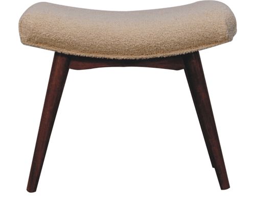 Artisan - Honey Caramel Boucle Cream Curved Bench