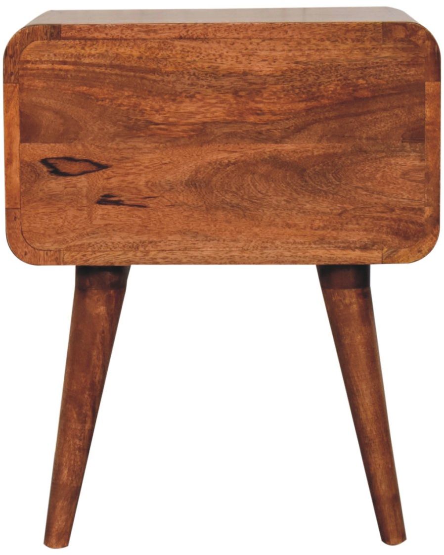 Artisan - Curved Honey Caramel Bedside