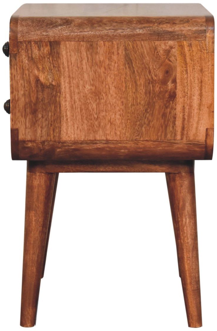 Artisan - Curved Honey Caramel Bedside