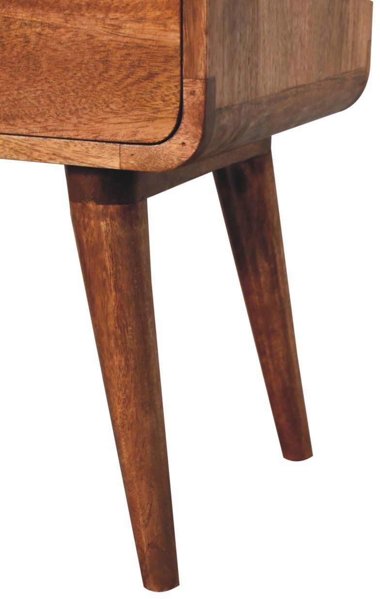 Artisan - Curved Honey Caramel Bedside