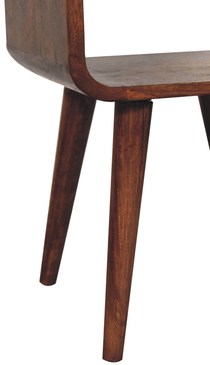 Artisan - Mini Honey Caramel Curved Bedside With Lower Slot