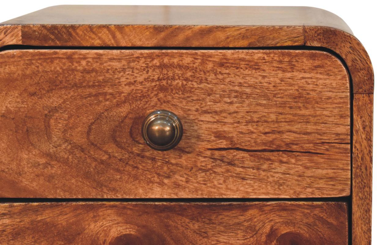 Artisan - Mini Curved Honey Caramel Wall Mounted Bedside